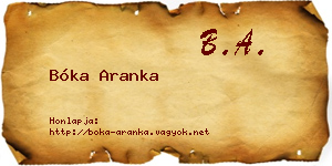 Bóka Aranka névjegykártya