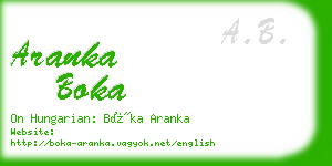 aranka boka business card